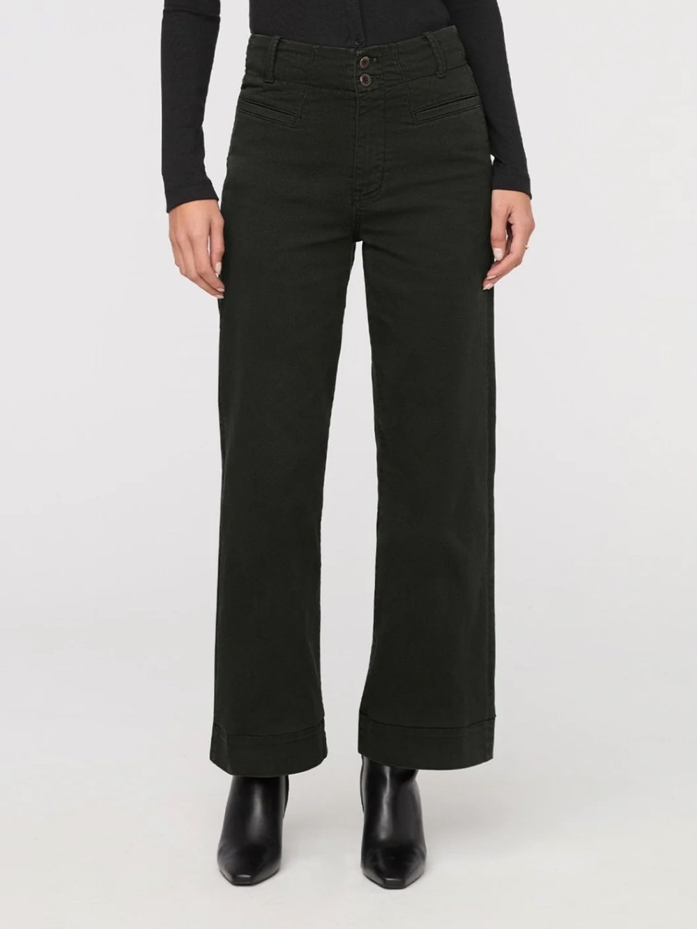 LuxTwill High Rise Trousers in Evergreen 28